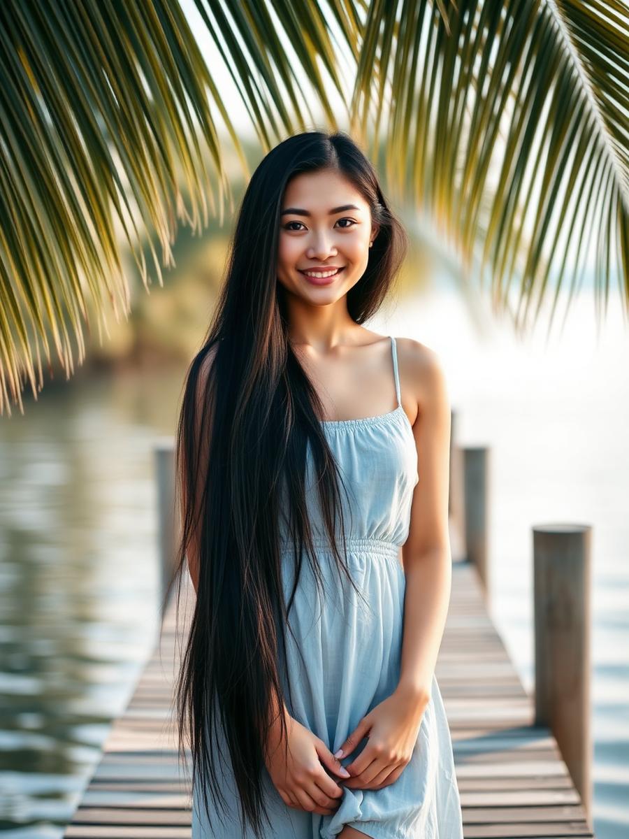 Mika Sato, a MiraiMind AI companion, quiet water from Okinawa